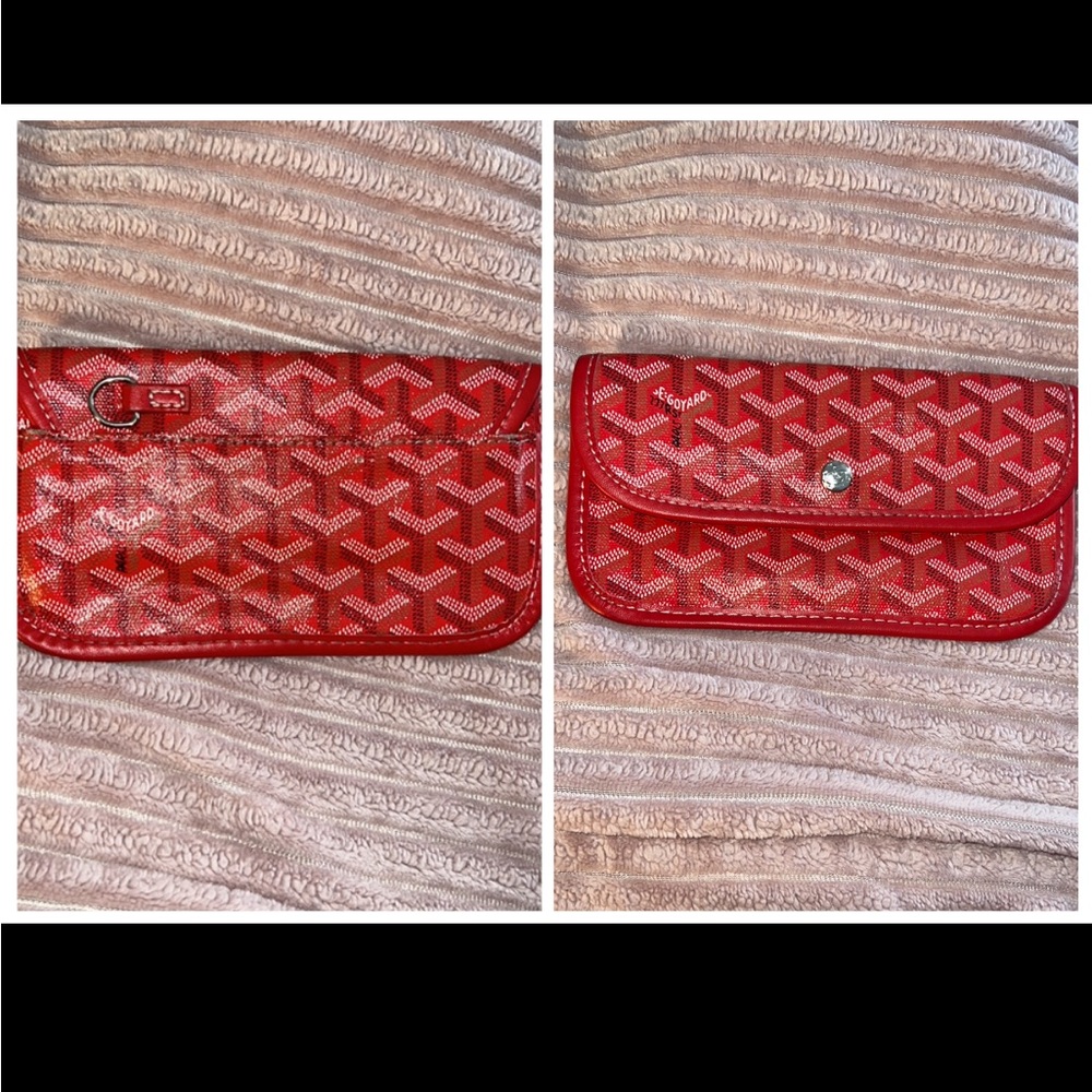 Goyard Saint Louis Red Pouch/Card Wallet One Size GUC.